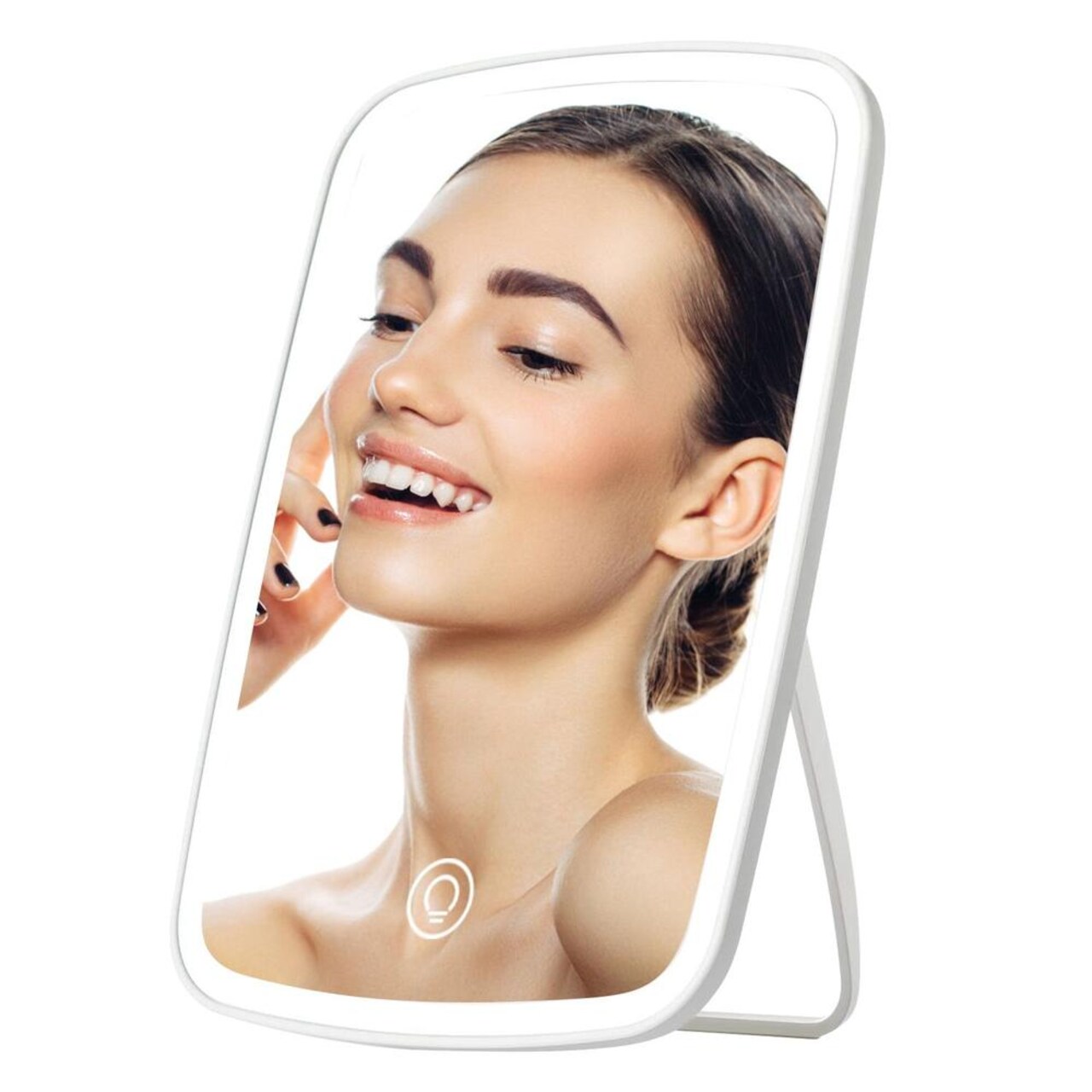 Edge Collections - White - LED Makeup Mirror with Adjustable Brightness and Light Colors - 1 Piece